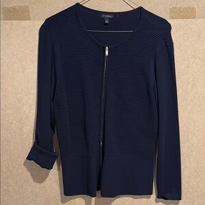 Talbots Navy Zip-Up Sweater